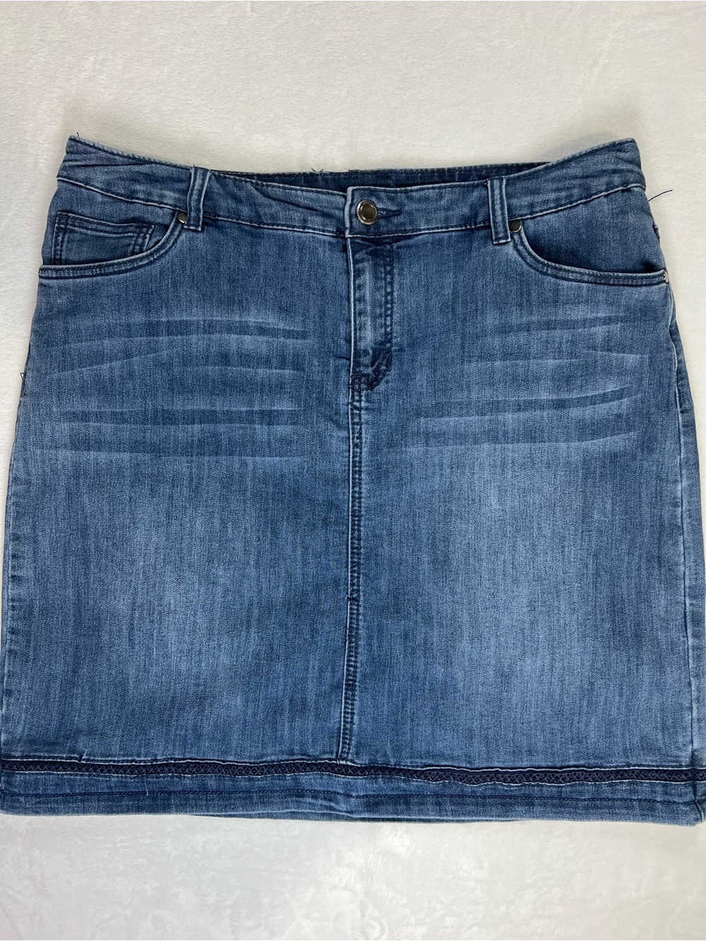 CJ Banks Denim Skort Plus Size Y2K Utility Jean Skirt Shorts Casual Blue 14W